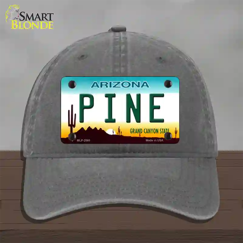 Pine Arizona Novelty License Plate Hat Unconstructed Cotton / Charcoal