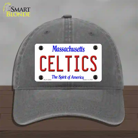 Celtics Massachusetts State Novelty License Plate Hat Unconstructed Cotton / Charcoal