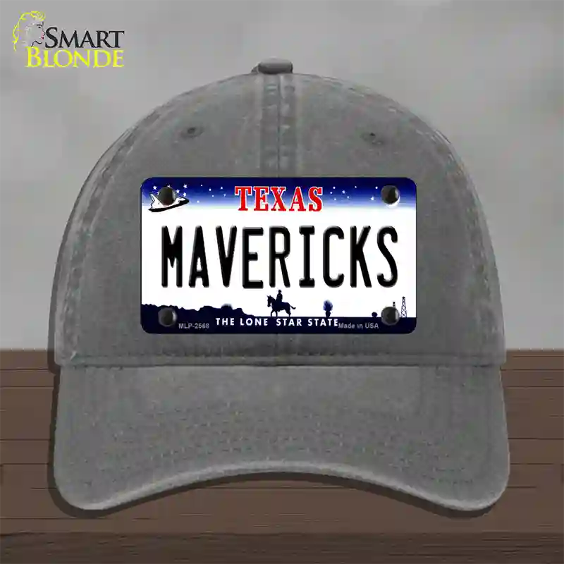 Mavericks Texas State Novelty License Plate Hat Unconstructed Cotton / Charcoal