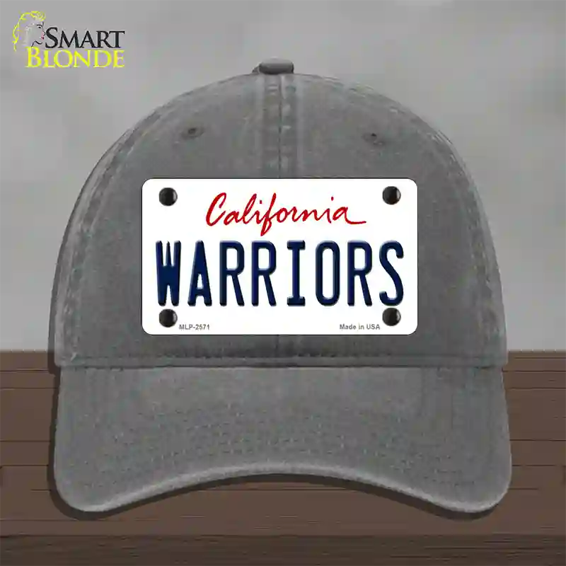 Warriors California State Novelty License Plate Hat Unconstructed Cotton / Charcoal