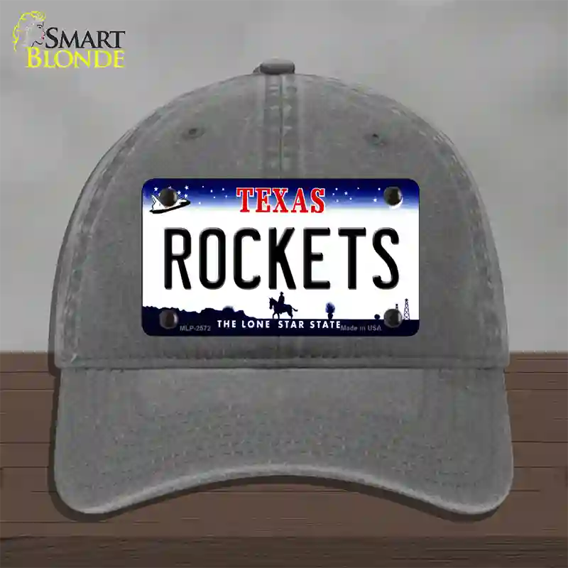 Rockets Texas State Novelty License Plate Hat Unconstructed Cotton / Charcoal