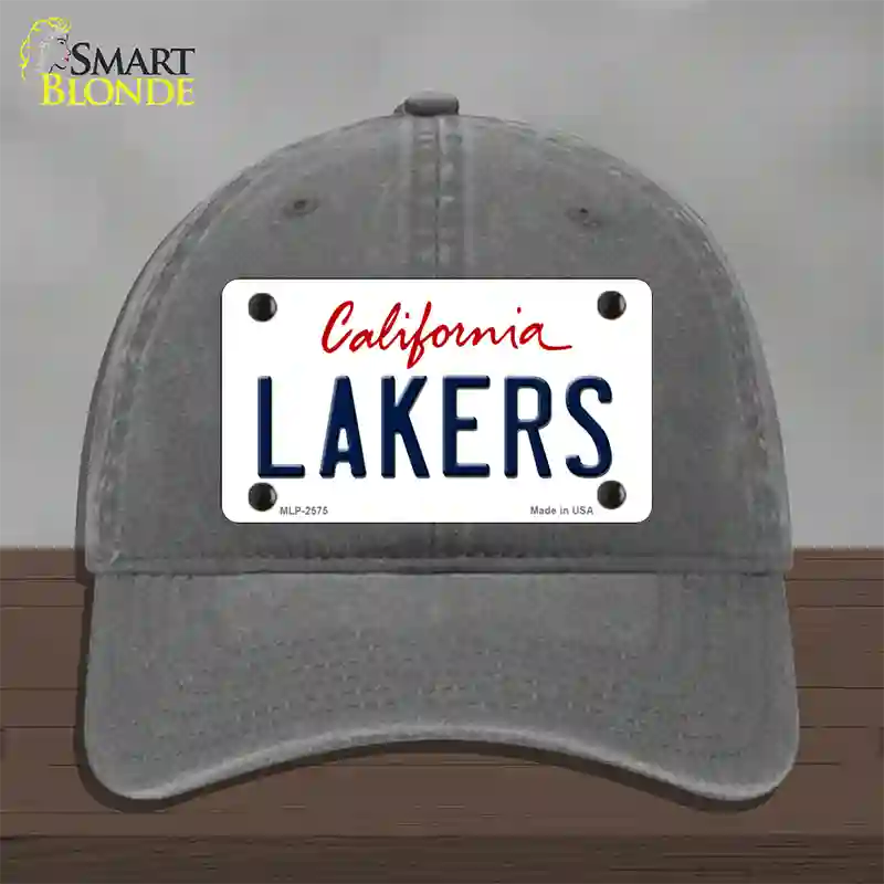 Lakers California State Novelty License Plate Hat Unconstructed Cotton / Charcoal