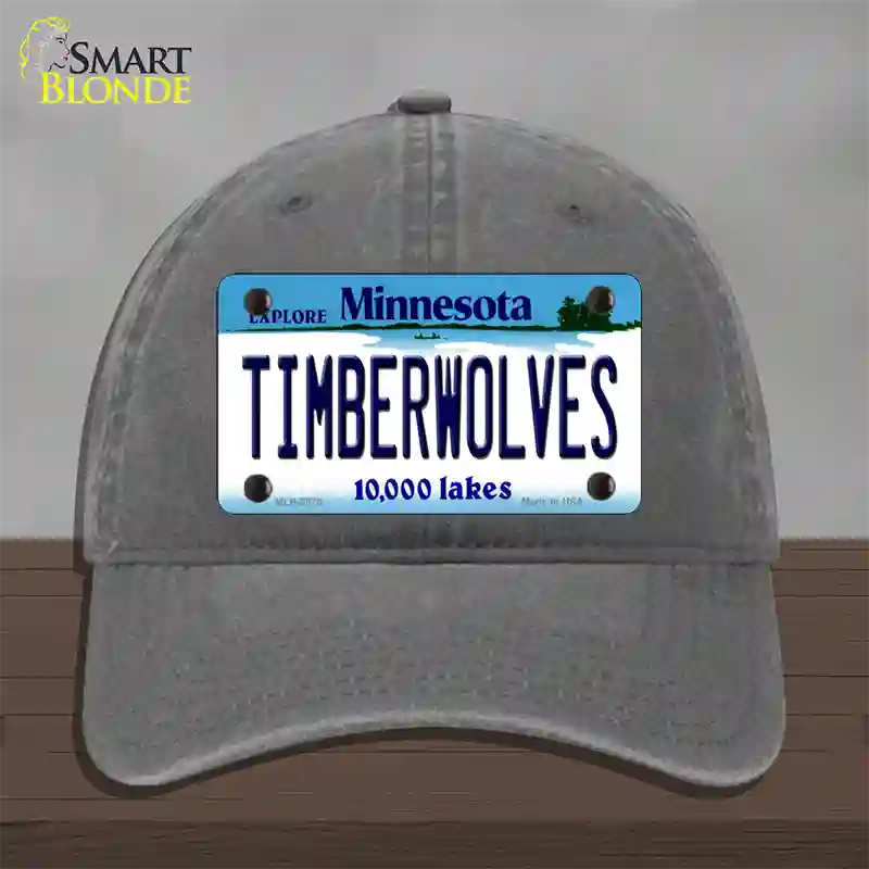 Timberwolves Minnesota State Novelty License Plate Hat Unconstructed Cotton / Charcoal