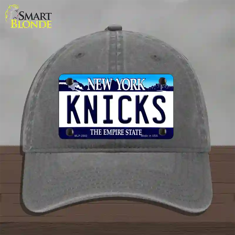 Knicks New York State Novelty License Plate Hat Unconstructed Cotton / Charcoal