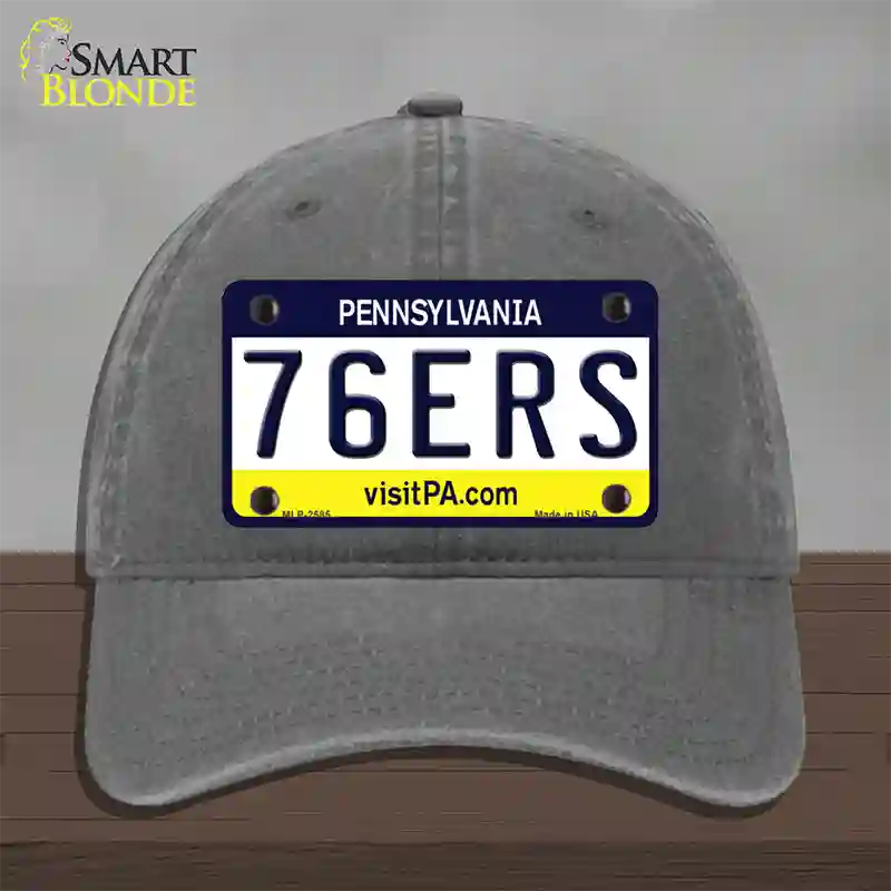 76ers Pennsylvania State Novelty License Plate Hat Unconstructed Cotton / Charcoal