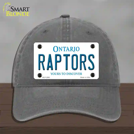 Raptors Ontario State Novelty License Plate Hat Unconstructed Cotton / Charcoal