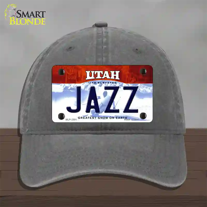 Jazz Utah State Novelty License Plate Hat Unconstructed Cotton / Charcoal