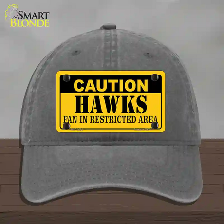 Caution Hawks Fan Novelty License Plate Hat Unconstructed Cotton / Charcoal