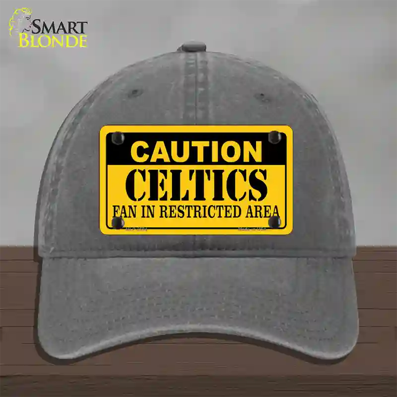 Caution Celtics Fan Novelty License Plate Hat Unconstructed Cotton / Charcoal