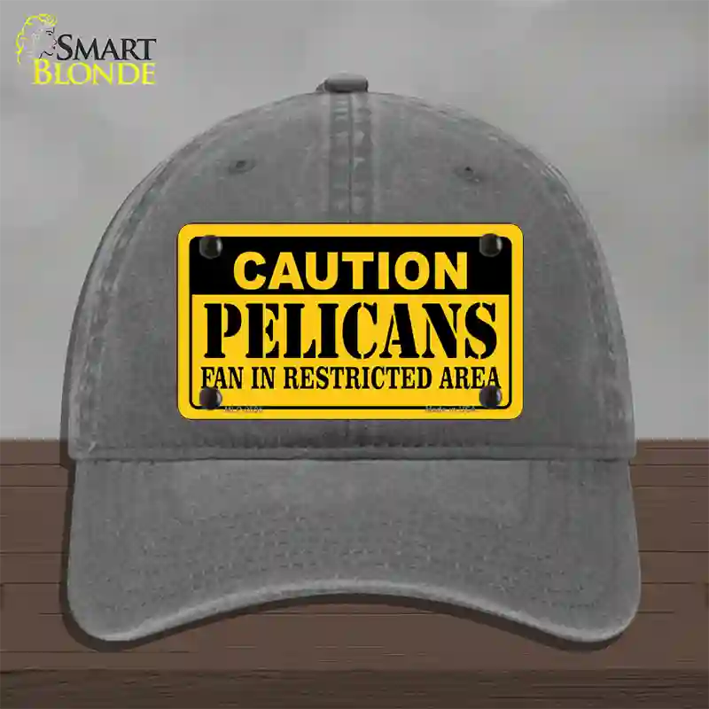 Caution Pelicans Fan Novelty License Plate Hat Unconstructed Cotton / Charcoal