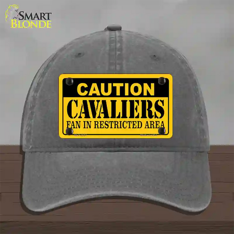 Caution Cavaliers Fan Novelty License Plate Hat Unconstructed Cotton / Charcoal