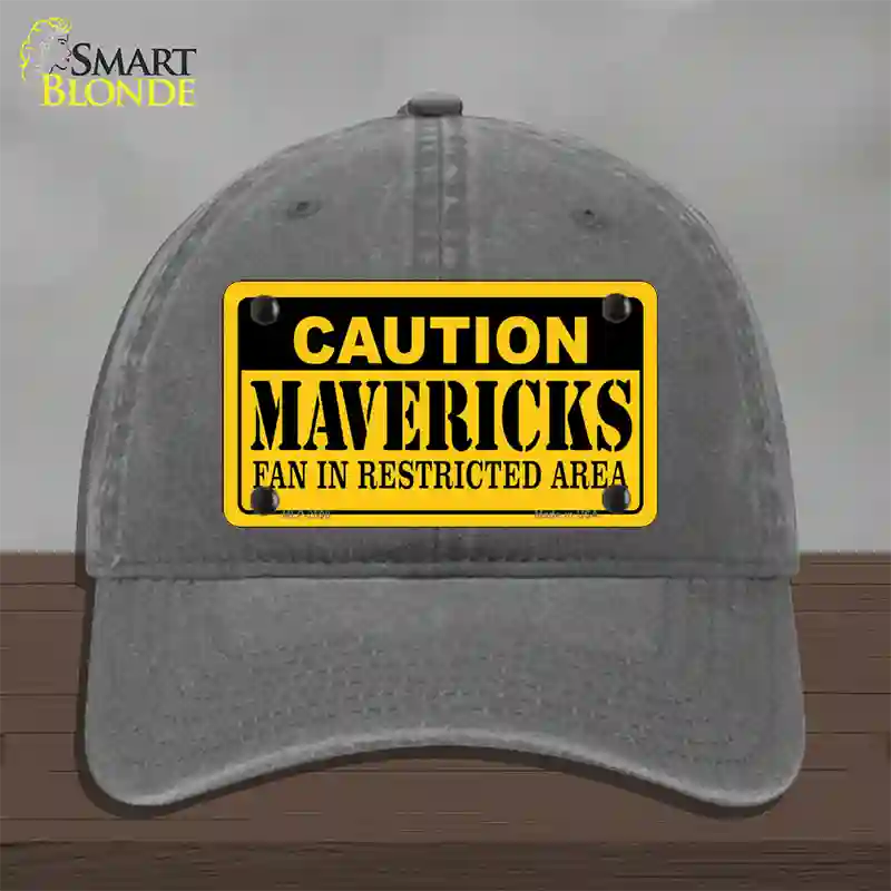 Caution Mavericks Fan Novelty License Plate Hat Unconstructed Cotton / Charcoal