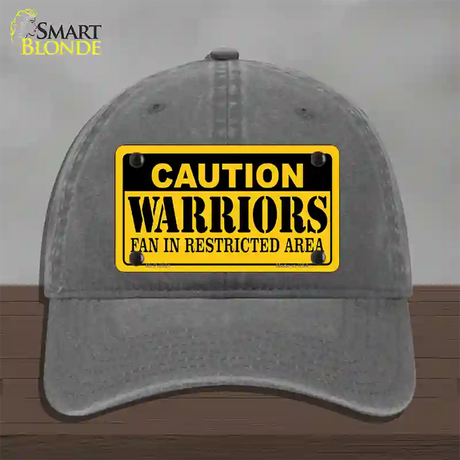 Caution Warriors Fan Novelty License Plate Hat Unconstructed Cotton / Charcoal