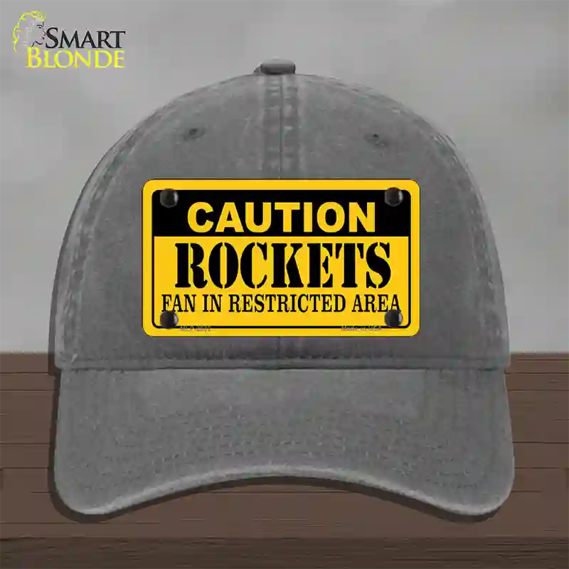 Caution Rockets Fan Novelty License Plate Hat Unconstructed Cotton / Charcoal