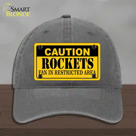 Caution Rockets Fan Novelty License Plate Hat Unconstructed Cotton / Charcoal