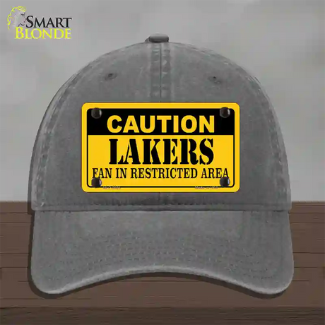 Caution Lakers Fan Novelty License Plate Hat Unconstructed Cotton / Charcoal