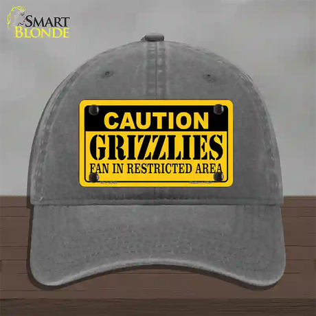 Caution Grizzlies Fan Novelty License Plate Hat Unconstructed Cotton / Charcoal