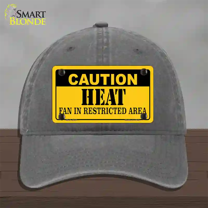 Caution Heat Fan Novelty License Plate Hat Unconstructed Cotton / Charcoal