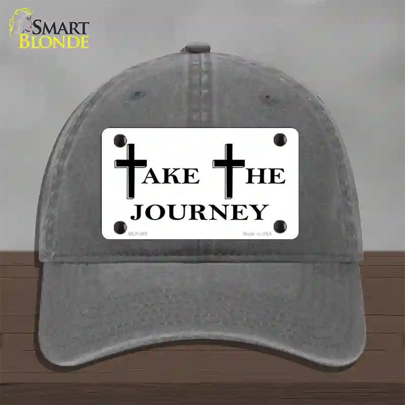 Take The Journey Vanity Novelty License Plate Hat Unconstructed Cotton / Charcoal