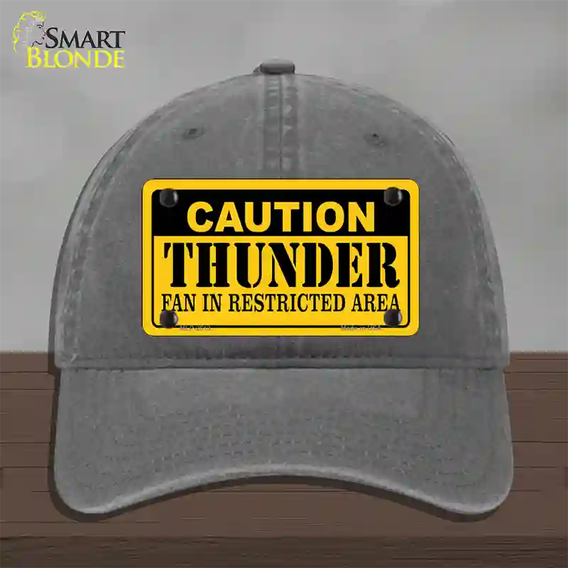 Caution Thunder Fan Novelty License Plate Hat Unconstructed Cotton / Charcoal