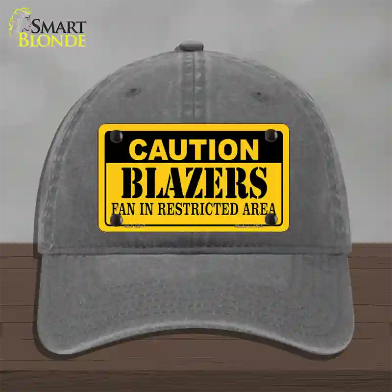 Caution Blazers Fan Novelty License Plate Hat Unconstructed Cotton / Charcoal