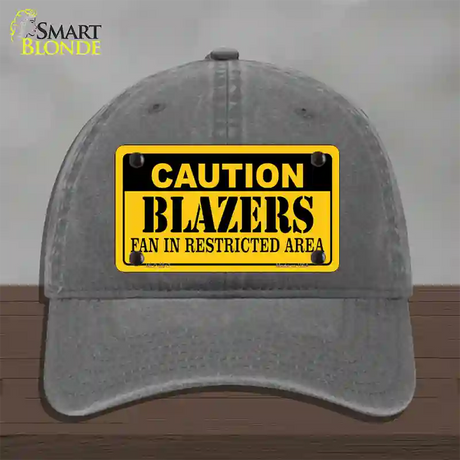 Caution Blazers Fan Novelty License Plate Hat Unconstructed Cotton / Charcoal