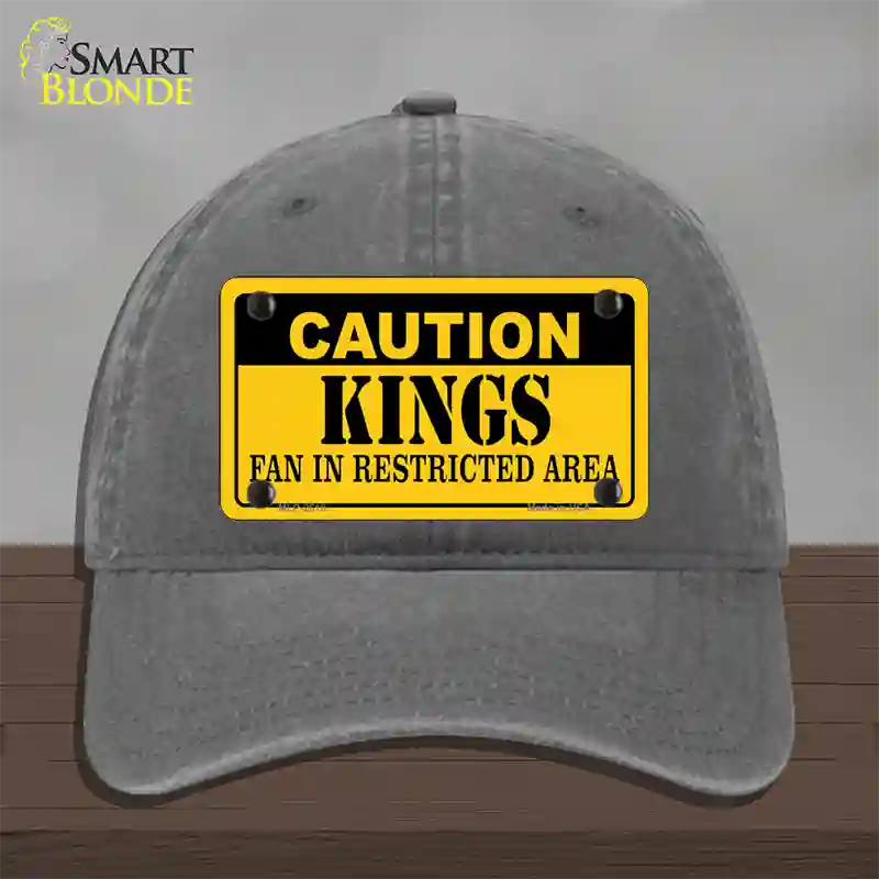 Caution Kings Fan Novelty License Plate Hat Unconstructed Cotton / Charcoal