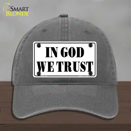 In God We Trust Novelty License Plate Hat Unconstructed Cotton / Charcoal