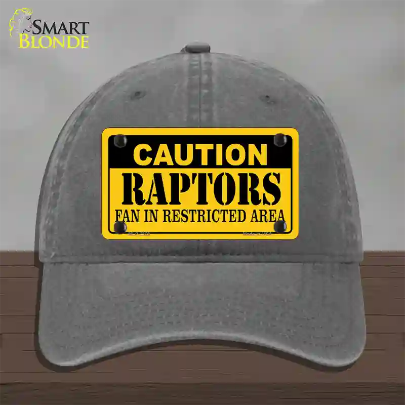 Caution Raptors Fan Novelty License Plate Hat Unconstructed Cotton / Charcoal