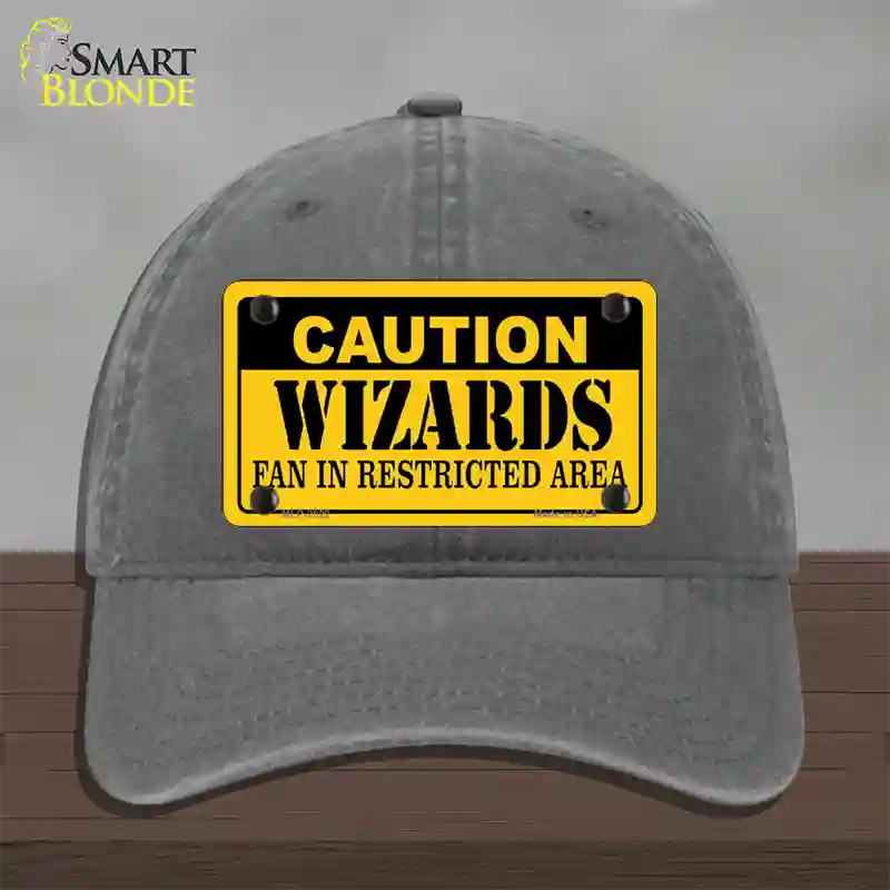 Caution Wizards Fan Novelty License Plate Hat Unconstructed Cotton / Charcoal