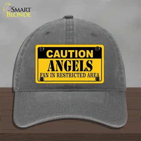 Caution Angels Fan Novelty License Plate Hat Unconstructed Cotton / Charcoal