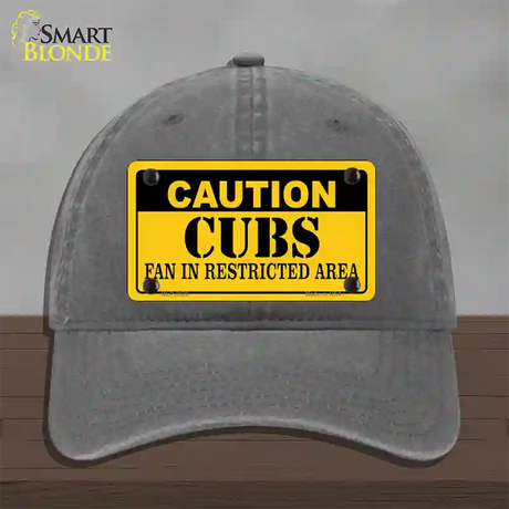 Caution Cubs Fan Novelty License Plate Hat Unconstructed Cotton / Charcoal