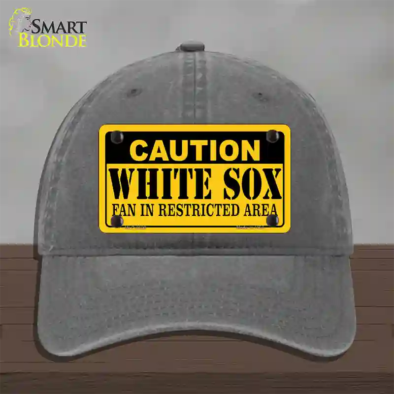 Caution White Sox Fan Novelty License Plate Hat Unconstructed Cotton / Charcoal