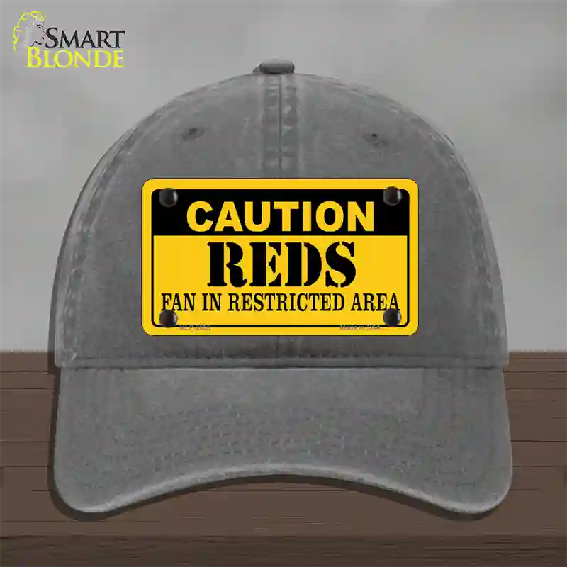 Caution Reds Fan Novelty License Plate Hat Unconstructed Cotton / Charcoal