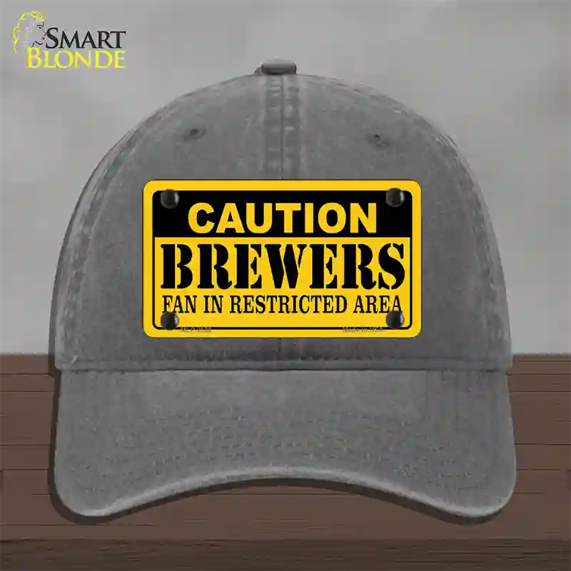 Caution Brewers Fan Novelty License Plate Hat Unconstructed Cotton / Charcoal