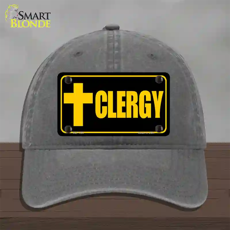 Clergy Vanity Novelty License Plate Hat Unconstructed Cotton / Charcoal