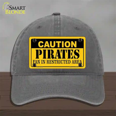 Caution Pirates Fan Novelty License Plate Hat Unconstructed Cotton / Charcoal