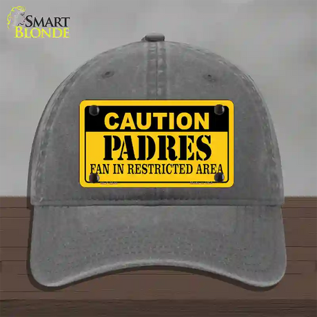 Caution Padres Fan Novelty License Plate Hat Unconstructed Cotton / Charcoal