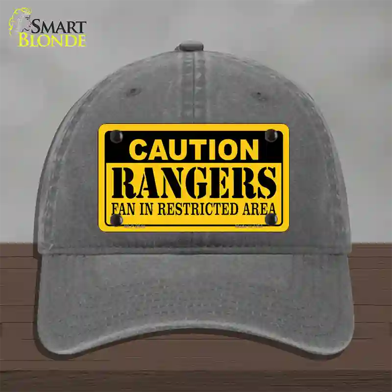 Caution Rangers Fan Novelty License Plate Hat Unconstructed Cotton / Charcoal