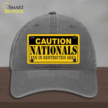 Caution Nationals Fan Novelty License Plate Hat Unconstructed Cotton / Charcoal