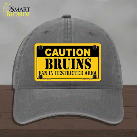 Caution Bruins Vanity Novelty License Plate Hat Unconstructed Cotton / Charcoal