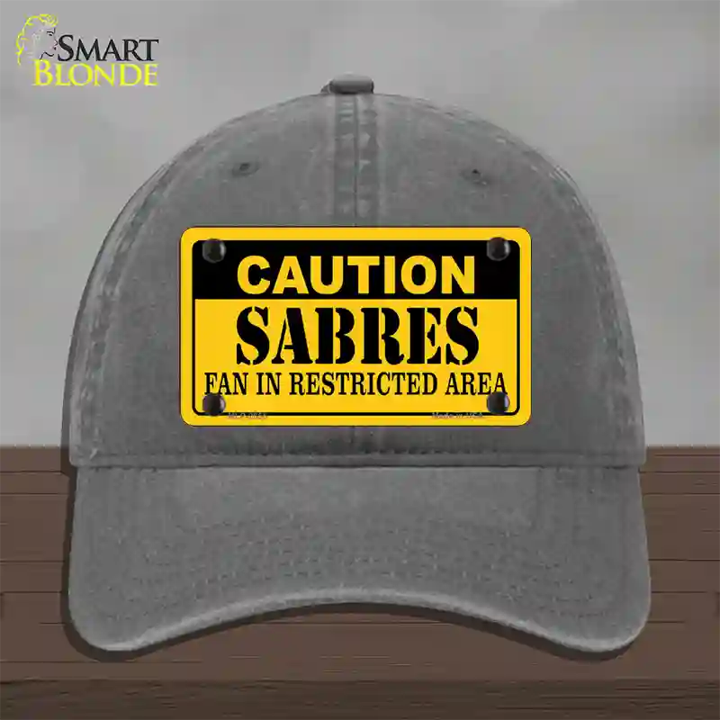 Caution Sabres Novelty License Plate Hat Unconstructed Cotton / Charcoal