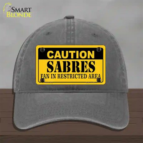 Caution Sabres Novelty License Plate Hat Unconstructed Cotton / Charcoal