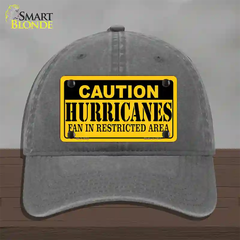 Caution Hurricanes Novelty License Plate Hat Unconstructed Cotton / Charcoal