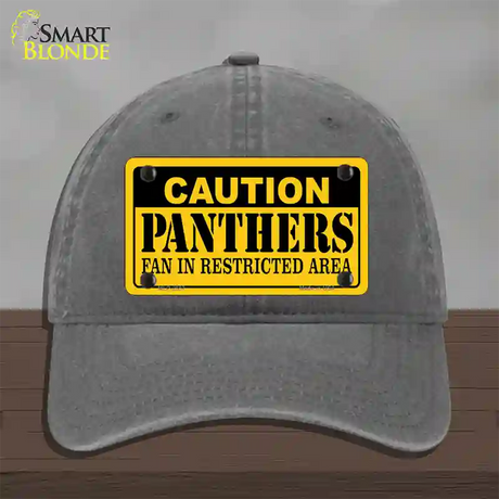 Caution Panthers Hockey Novelty License Plate Hat Unconstructed Cotton / Charcoal