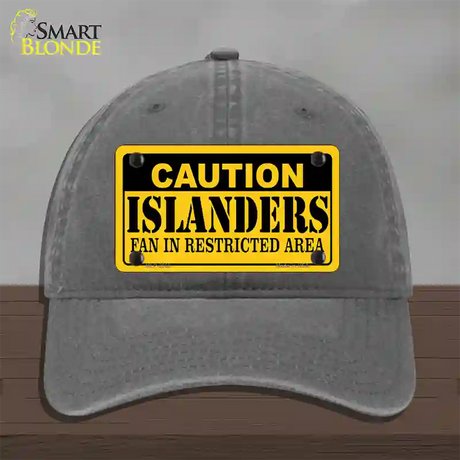 Caution Islanders Novelty License Plate Hat Unconstructed Cotton / Charcoal