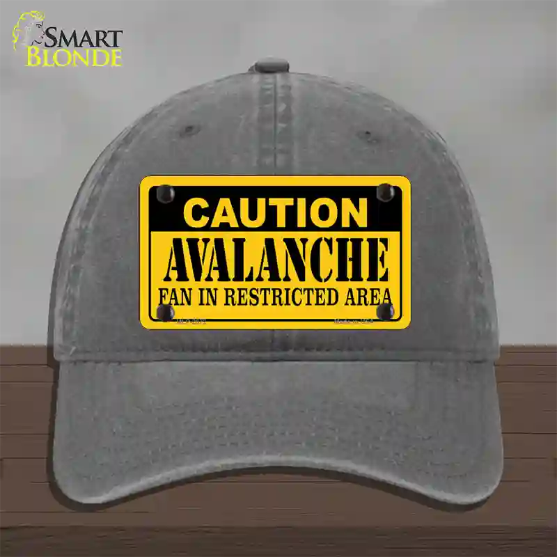 Caution Avalanche Novelty License Plate Hat Unconstructed Cotton / Charcoal