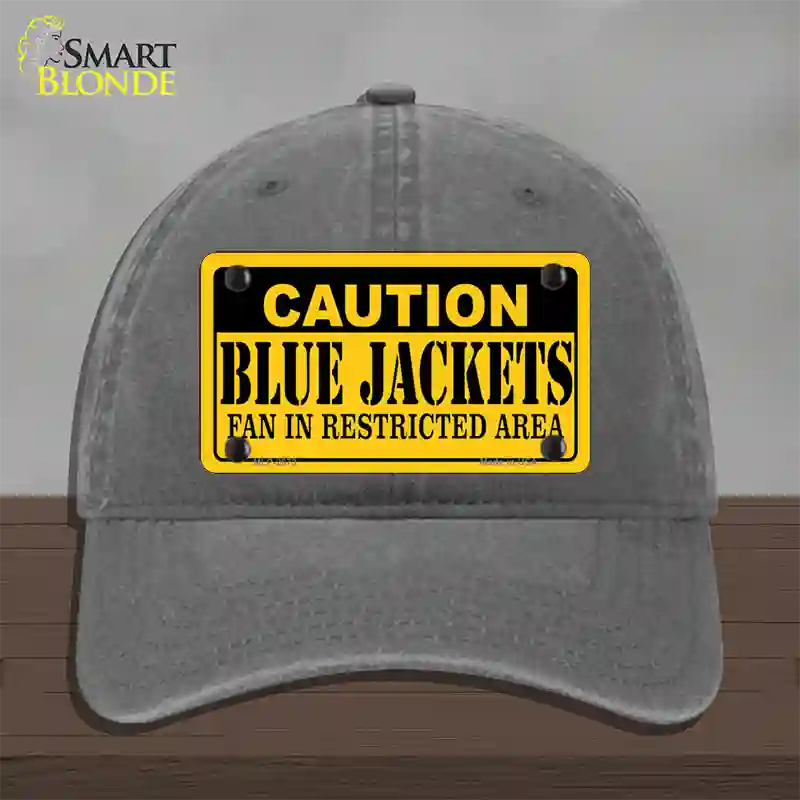 Caution Blue Jackets Novelty License Plate Hat Unconstructed Cotton / Charcoal