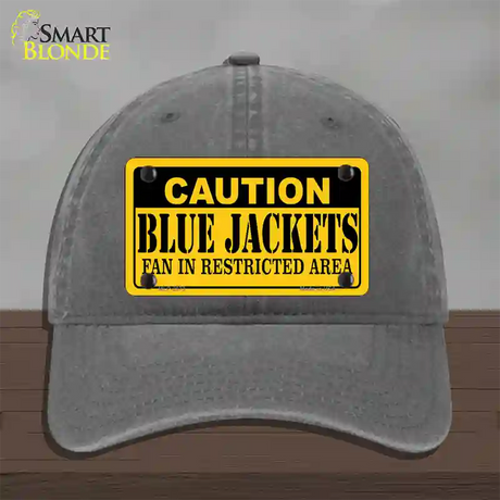 Caution Blue Jackets Novelty License Plate Hat Unconstructed Cotton / Charcoal