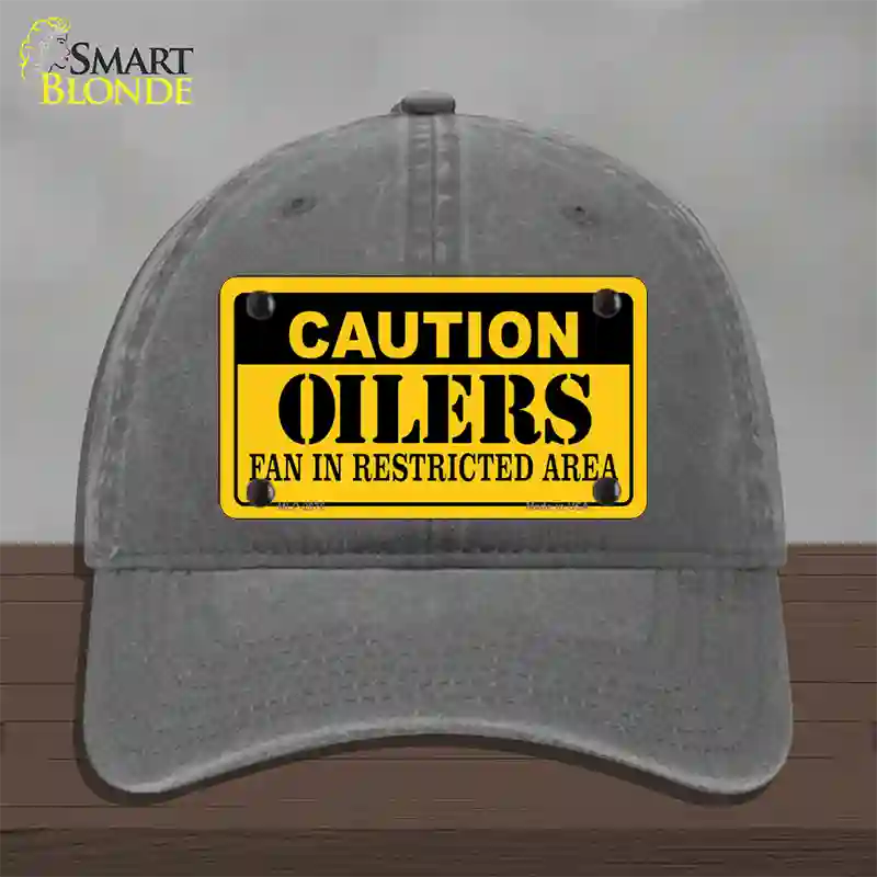 Caution Oilers Novelty License Plate Hat Unconstructed Cotton / Charcoal